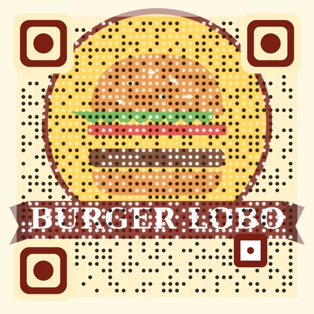Ejemplo de QR personalizado para Burger Lobo (hamburguesería)